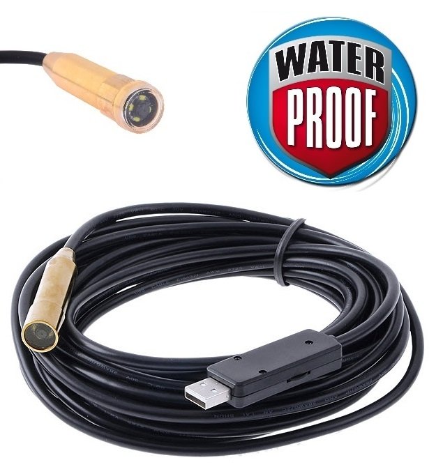 Endoszkópos vízálló ellenőrző USB-kamera 5m / 10m / 15 m / 20 m / 25 m kábellel