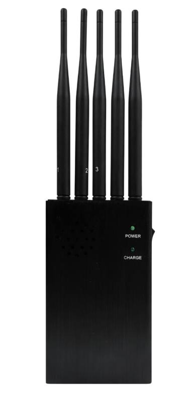 5-antennás PROFI hordozható GSM, DCS, 4G, 3G, GPS, GLONASS és Wi-Fi jelblokkoló