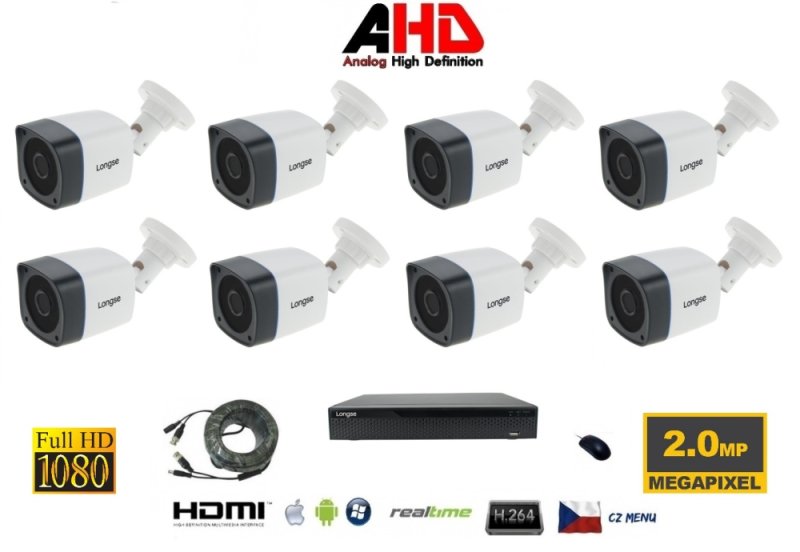 8 csatornás kamerakészlet 2Mpx 8AHD6