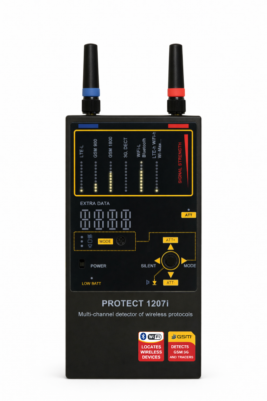 Professzionális vezeték nélküli jeldetektor Protect 1207i