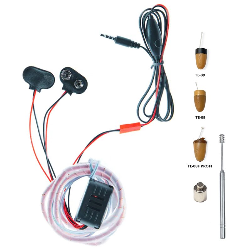 Kémfülhallgató 9V-os kábelhurokkal