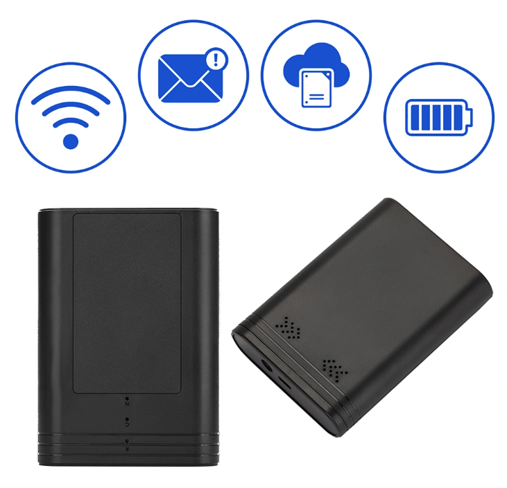 WiFi hangrögzítő külső mikrofonnal és hosszú készenléti monitorozással