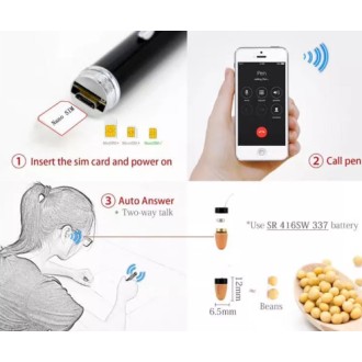 Kémfülhallgató + tollba rejtett GSM modul