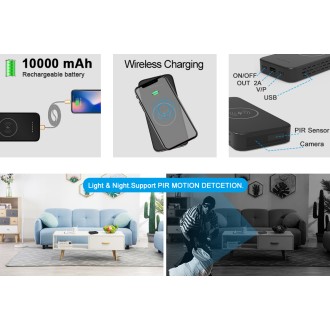 2K DVR kamera powerbankben mozgásérzékeléssel és éjszakai látással