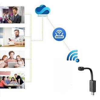 Wi-Fi IP kamera USB-kábelben éjszakai látással és mozgásérzékeléssel