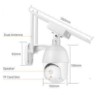 Kültéri napelemes forgatható PTZ Wi-Fi IP kamera Innotronik IUB-BC20 (4MP)