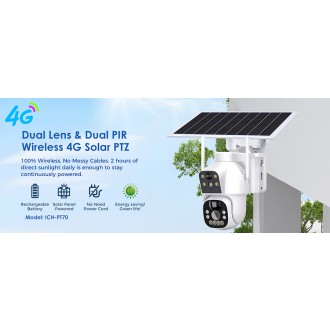 4G kültéri, napelemes, forgatható kamera ICH-PT70-4G (2MP)