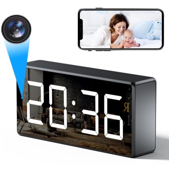 4K Wi-Fi kamera digitális órában, éjszakai látással és mozgásérzékeléssel