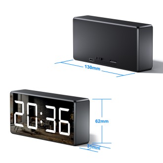 4K Wi-Fi kamera digitális órában, éjszakai látással és mozgásérzékeléssel