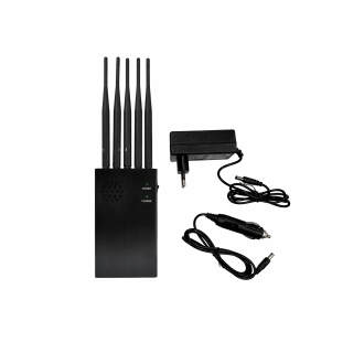 5-antennás PROFI hordozható GSM, DCS, 4G, 3G, GPS, GLONASS és Wi-Fi jelblokkoló