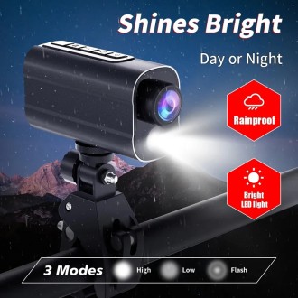 Sportos 5K WiFi kerékpárkamera 3W LED világítással és 6 tengelyes stabilizátorral