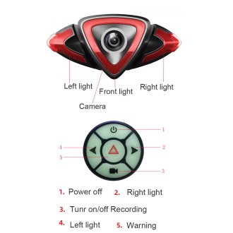 FULL HD hátsó kerékpáros kamera WiFi élő közvetítéssel okostelefonra (iOS/Android) + LED-es irányjelzők és figyelmeztető lámpa