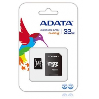 32 GB ADATA Micro SD-memóriakártya + SD adapter, CLASS 4