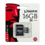 16 GB KINGSTON Micro SD-memóriakártya + SD adapter, CLASS 4