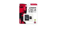 128 GB Kingston Micro SD-memóriakártya + SD adapter, CLASS 10